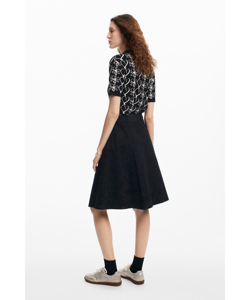 Desigual（デシグアル）の「LETTERINGLACROIX　ラップスカート ブラック（スカート・レディース・ブラック・XS/S/M/L/XL）」の2枚目の写真