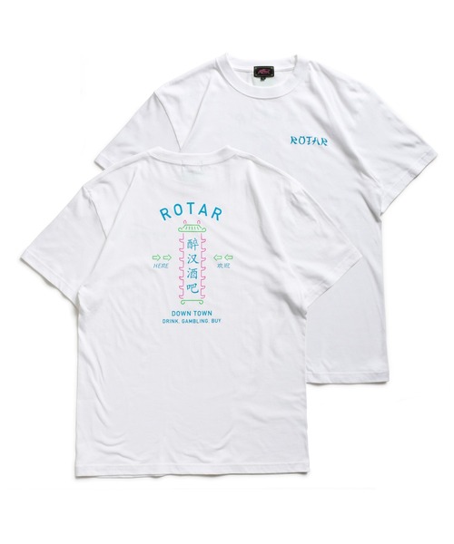 ROTAR(ローター)の「DOWN TOWN Tee(Tシャツ/カットソー・メンズ・ホワイト/ブラック/ベビーピンク・SMALL/MEDIUM/LARGE/X-LARGE)」の1枚目の写真