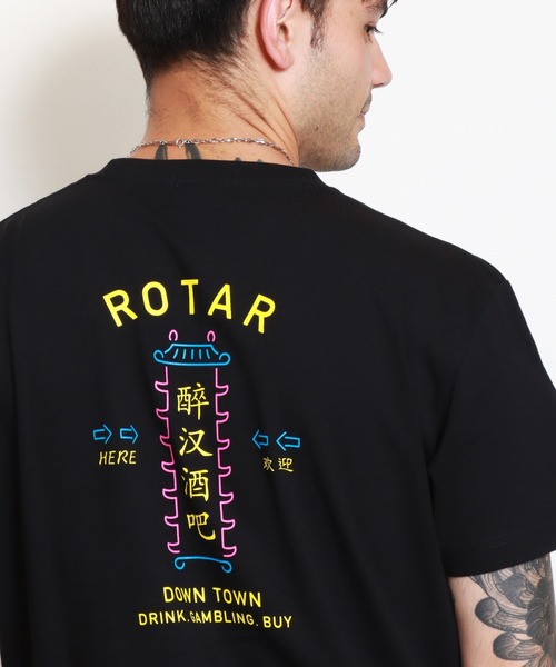 ROTAR(ローター)の「DOWN TOWN Tee(Tシャツ/カットソー・メンズ・ホワイト/ブラック/ベビーピンク・SMALL/MEDIUM/LARGE/X-LARGE)」の2枚目の写真
