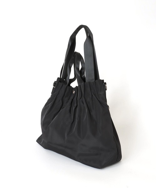 Three Four Time（ｽﾘｰﾌｫｰﾀｲﾑ）の「タックプリーツナイロン3WAY BAG（トートバッグ・レディース・ブラック/パープル・FREE）」の3枚目の写真