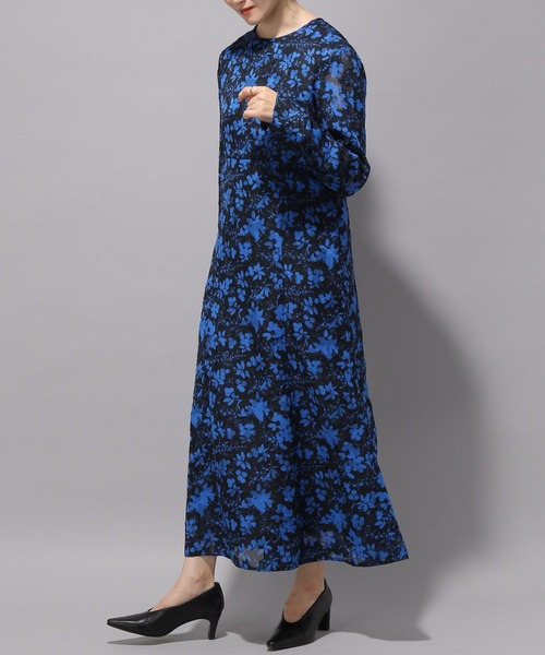 LEPSIM（レプシィム）の「【結婚式／オケージョン】シアージャガードプリントワンピース　128515（ドレス・レディース・グレー/ブルー・FREE）」の2枚目の写真