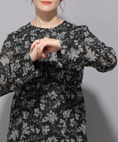 LEPSIM（レプシィム）の「【結婚式／オケージョン】シアージャガードプリントワンピース　128515（ドレス・レディース・グレー/ブルー・FREE）」の20枚目の写真