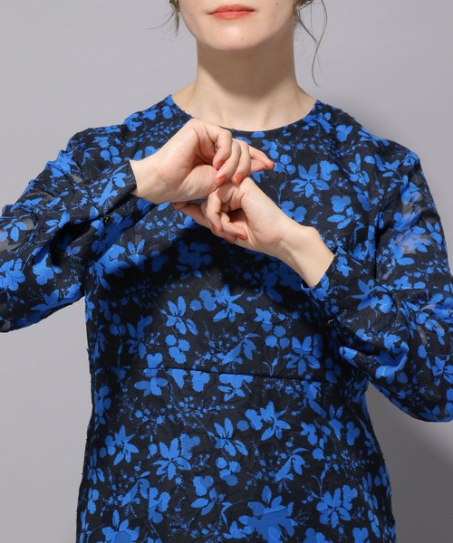 LEPSIM（レプシィム）の「【結婚式／オケージョン】シアージャガードプリントワンピース　128515（ドレス・レディース・グレー/ブルー・FREE）」の16枚目の写真