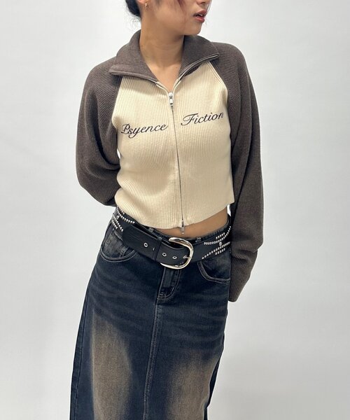 WHO'S WHO gallery（フーズフーギャラリー）の「【新色登場】ラグランジップニット（ニット/セーター・レディース・ブラウン系その他/ブラック/ブルー系その他/ネイビー/ブラウン/オフホワイト/ブラウン系その他2/ブラック系その他/ブルー系その他2/ブラック系その他2・FREE）」の7枚目の写真