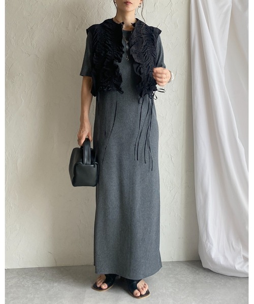 CHICWISH(シックウィッシュ)｜ワンショルダーカットアウトドレス ショルダーカットアウトバルーン袖ワンピース Palm Riche│Eimee