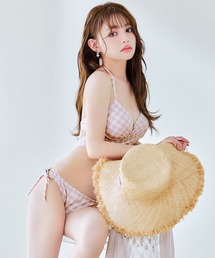ハイウエストビッグラメリボン&ビジューキャミソールビキニ 2点セット