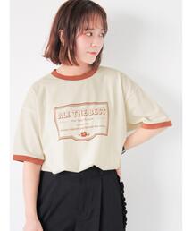 ehka sopo | プリントリンガーTシャツ(Tシャツ/カットソー)