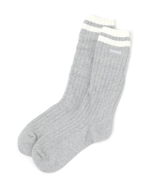 repipi armario（レピピ アルマリオ）の「Wラインロゴルーズ（ソックス/靴下・キッズ・ホワイト×ブルー/ホワイト×ブラック/ブラック×ホワイト/ホワイト×パープル/ホワイト×グリーン/グレー/ホワイト×ライム・FREE）」の7枚目の写真