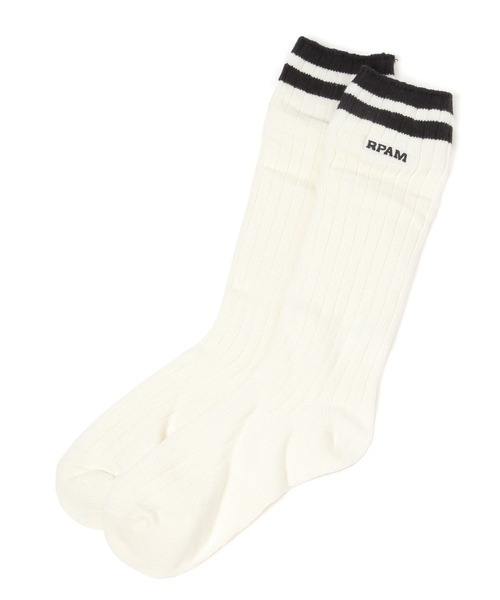 repipi armario（レピピ アルマリオ）の「Wラインロゴルーズ（ソックス/靴下・キッズ・ホワイト×ブルー/ホワイト×ブラック/ブラック×ホワイト/ホワイト×パープル/ホワイト×グリーン/グレー/ホワイト×ライム・FREE）」の14枚目の写真