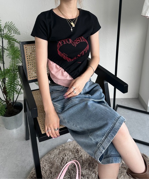 sedacle girl(セダクルガール)の「切り替えトップス(Tシャツ/カットソー・レディース・ブラック/レッド・MEDIUM/SMALL)」の10枚目の写真