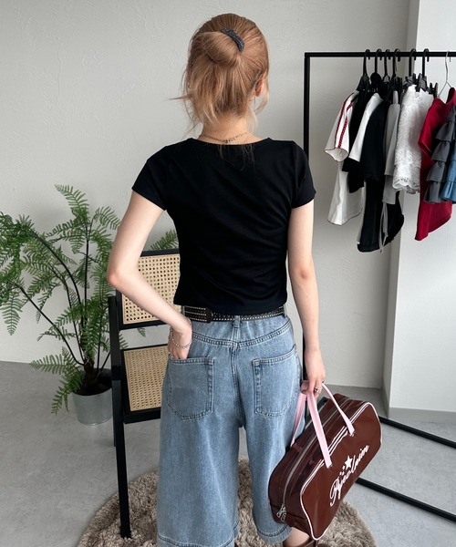 sedacle girl(セダクルガール)の「切り替えトップス(Tシャツ/カットソー・レディース・ブラック/レッド・MEDIUM/SMALL)」の8枚目の写真