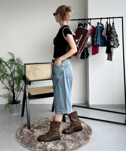 sedacle girl(セダクルガール)の「切り替えトップス(Tシャツ/カットソー・レディース・ブラック/レッド・MEDIUM/SMALL)」の6枚目の写真