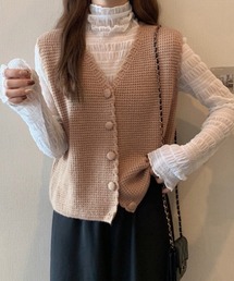ニットベスト Vネック レディース ジレ