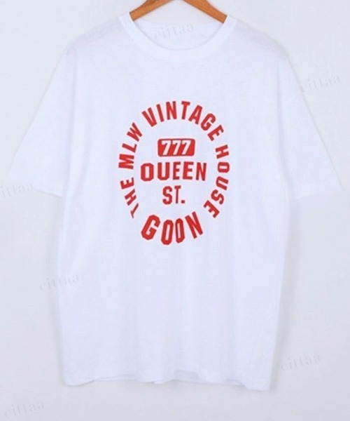 Dalfwin(ダールフィン)の「韓国ファッション 【上下セット】VINTAGEロゴ半袖Tシャツ×ショートパンツセットアップ(ルームウェア/パジャマ・レディース・ブルー系/レッド系/グレー系・FREE)」の15枚目の写真