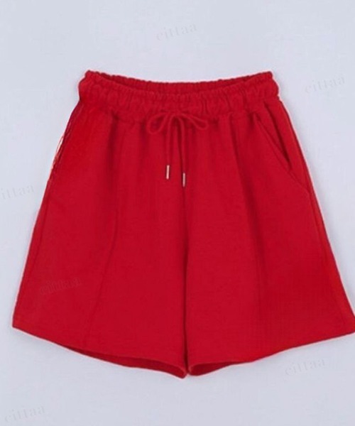 Dalfwin(ダールフィン)の「韓国ファッション 【上下セット】VINTAGEロゴ半袖Tシャツ×ショートパンツセットアップ(ルームウェア/パジャマ・レディース・ブルー系/レッド系/グレー系・FREE)」の16枚目の写真