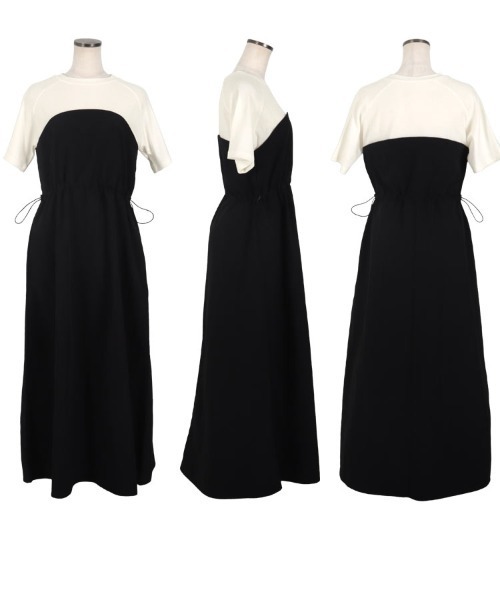 KOBE LETTUCE（コウベレタス）の「ドッキングワンピース（ワンピース・レディース・アイボリー系1/ホワイト×ブラック/アイボリー系・M）」の4枚目の写真