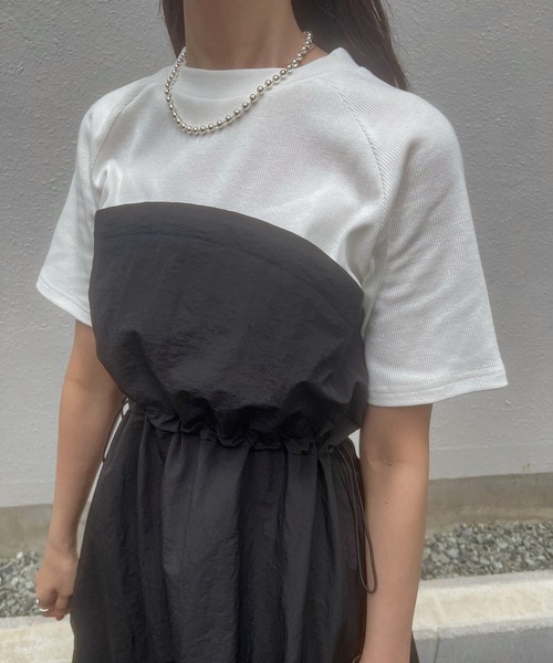 KOBE LETTUCE（コウベレタス）の「ドッキングワンピース（ワンピース・レディース・アイボリー系1/ホワイト×ブラック/アイボリー系・M）」の17枚目の写真