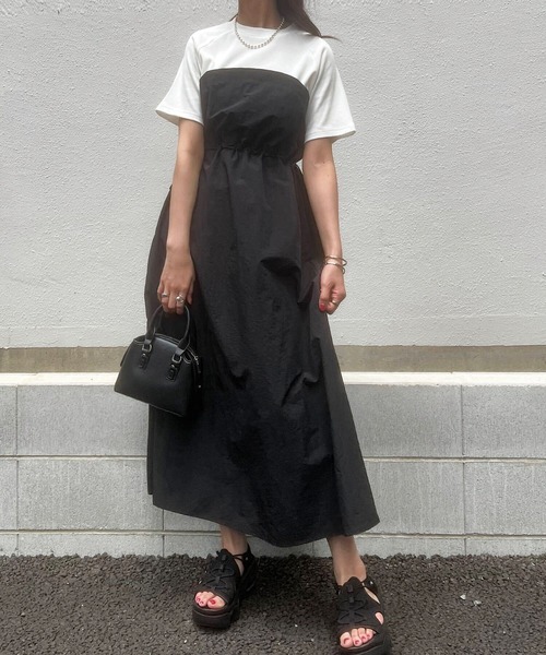 KOBE LETTUCE（コウベレタス）の「ドッキングワンピース（ワンピース・レディース・アイボリー系1/ホワイト×ブラック/アイボリー系・M）」の18枚目の写真