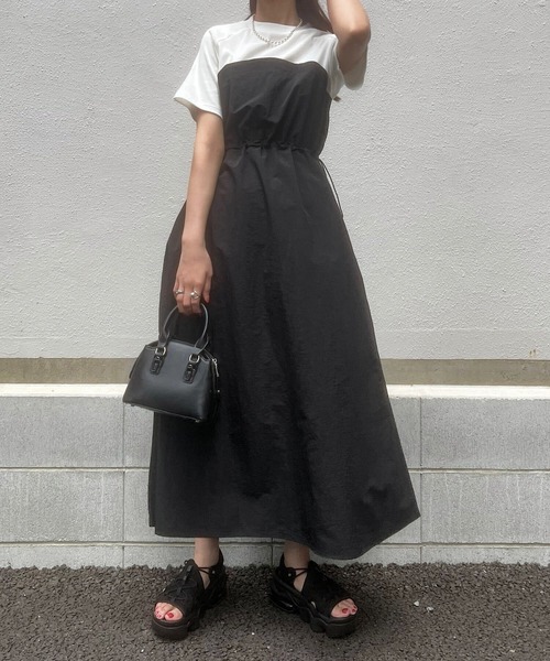 KOBE LETTUCE（コウベレタス）の「ドッキングワンピース（ワンピース・レディース・アイボリー系1/ホワイト×ブラック/アイボリー系・M）」の19枚目の写真