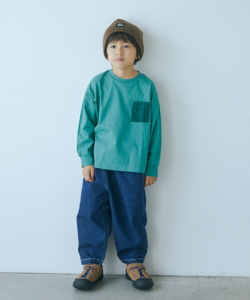 WILD THINGS（ワイルドシングス）の「【別注】＜WILD THINGS＞デニムバルーンパンツ / キッズ 110cm-130cm（デニムパンツ・キッズ・ブラック/コバルトブルー・S(120-130cm)/XS(110-120cm)）」の4枚目の写真