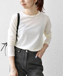 SHIPS any | SHIPS any:〈手洗い可能〉ウール ソフトシアー ラウンドヘム ロングスリーブ TEE(Tシャツ/カットソー)