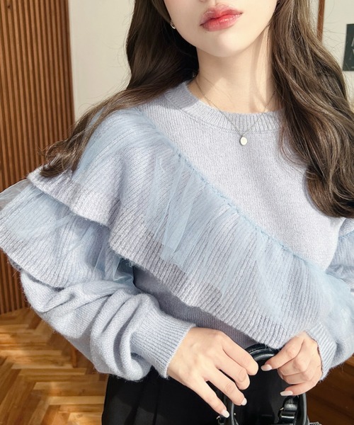 ♡ページ✿ダブルフリルニットプルオーバー　◆新品未開封 SNIDEL（スナイデル）の「ダブルフリルニットプルオーバー（ニット