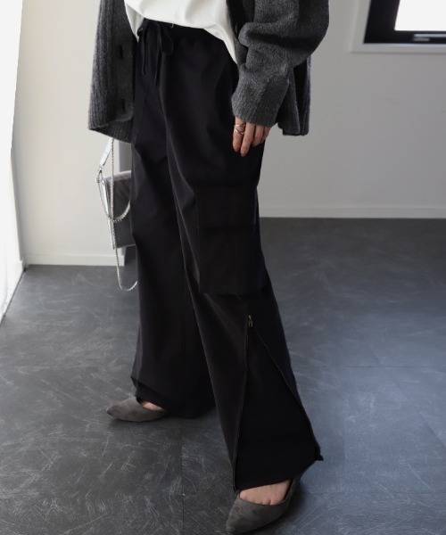 HUG.U(ハグユー)の「テーパード&ワイドパンツ(カーゴパンツ・レディース・ダークグレー/ブラック/カーキ・M(レギュラー丈)/M(トール丈)/L(レギュラー丈)/L(トール丈))」の10枚目の写真
