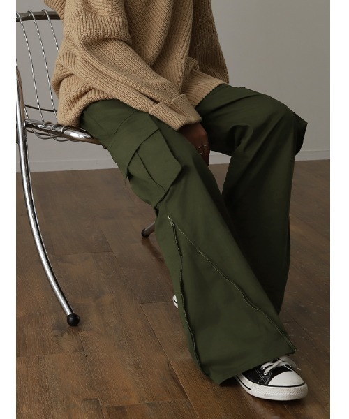 HUG.U(ハグユー)の「テーパード&ワイドパンツ(カーゴパンツ・レディース・ダークグレー/ブラック/カーキ・M(レギュラー丈)/M(トール丈)/L(レギュラー丈)/L(トール丈))」の9枚目の写真