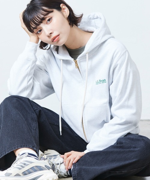 L.L.Bean(エルエルビーン)の「【JAPAN EDITION】ポーテージ・フルジップ・フード・スウェットシャツ(パーカー・レディース・イエロー/ライトグレー/グリーン系・MEDIUM)」の2枚目の写真