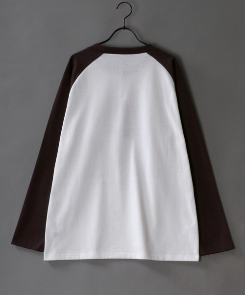 セール】Raglan Sleeve Print T-shirt/オーバーサイズ ラグラン