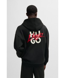 HUGO コットンテリー フーディ トーナルロゴパッチ HUGO コットンテリー フーディ トーナルロゴパッチ (Hugo Boss