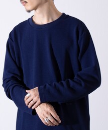 【GLOSTER/グロスター】ふくれジャガード 長袖Tシャツ クルーネック