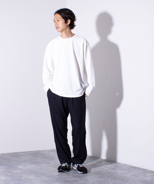 GLOSTER(グロスター)の「【GLOSTER/グロスター】ふくれジャガード 長袖Tシャツ クルーネック(Tシャツ/カットソー・メンズ・グレイッシュベージュ/ホワイト/モカ/ネイビー・S/M/L)」の10枚目の写真
