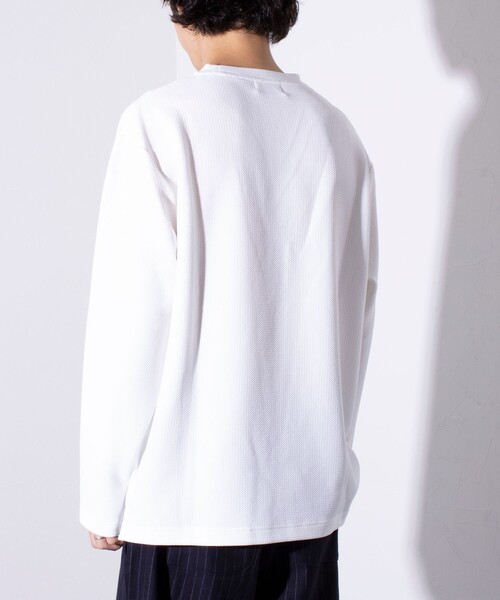GLOSTER(グロスター)の「【GLOSTER/グロスター】ふくれジャガード 長袖Tシャツ クルーネック(Tシャツ/カットソー・メンズ・グレイッシュベージュ/ホワイト/モカ/ネイビー・S/M/L)」の12枚目の写真