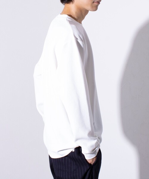 GLOSTER(グロスター)の「【GLOSTER/グロスター】ふくれジャガード 長袖Tシャツ クルーネック(Tシャツ/カットソー・メンズ・グレイッシュベージュ/ホワイト/モカ/ネイビー・S/M/L)」の13枚目の写真