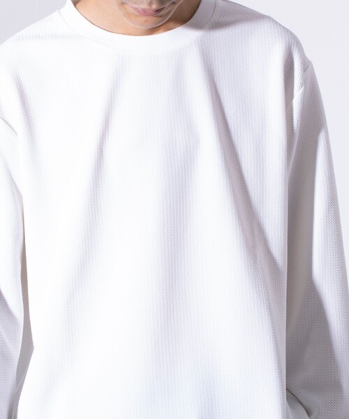 GLOSTER(グロスター)の「【GLOSTER/グロスター】ふくれジャガード 長袖Tシャツ クルーネック(Tシャツ/カットソー・メンズ・グレイッシュベージュ/ホワイト/モカ/ネイビー・S/M/L)」の14枚目の写真