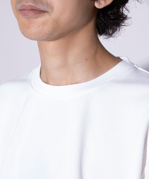 GLOSTER(グロスター)の「【GLOSTER/グロスター】ふくれジャガード 長袖Tシャツ クルーネック(Tシャツ/カットソー・メンズ・グレイッシュベージュ/ホワイト/モカ/ネイビー・S/M/L)」の15枚目の写真