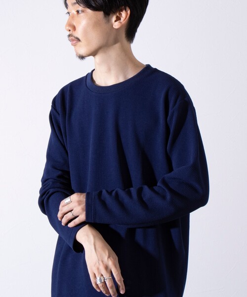GLOSTER(グロスター)の「【GLOSTER/グロスター】ふくれジャガード 長袖Tシャツ クルーネック(Tシャツ/カットソー・メンズ・グレイッシュベージュ/ホワイト/モカ/ネイビー・S/M/L)」の19枚目の写真