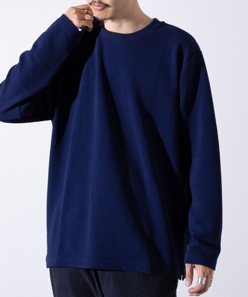 GLOSTER(グロスター)の「【GLOSTER/グロスター】ふくれジャガード 長袖Tシャツ クルーネック(Tシャツ/カットソー・メンズ・グレイッシュベージュ/ホワイト/モカ/ネイビー・S/M/L)」の20枚目の写真
