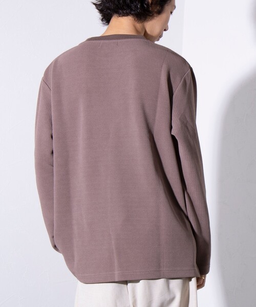 GLOSTER(グロスター)の「【GLOSTER/グロスター】ふくれジャガード 長袖Tシャツ クルーネック(Tシャツ/カットソー・メンズ・グレイッシュベージュ/ホワイト/モカ/ネイビー・S/M/L)」の17枚目の写真