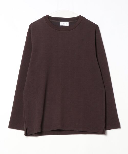 GLOSTER(グロスター)の「【GLOSTER/グロスター】ふくれジャガード 長袖Tシャツ クルーネック(Tシャツ/カットソー・メンズ・グレイッシュベージュ/ホワイト/モカ/ネイビー・S/M/L)」の6枚目の写真