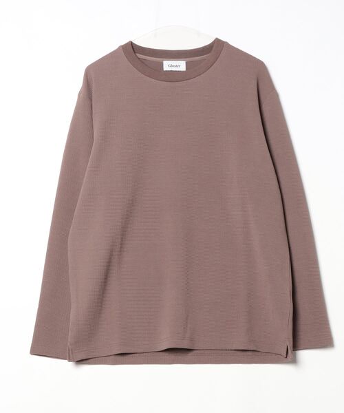 GLOSTER(グロスター)の「【GLOSTER/グロスター】ふくれジャガード 長袖Tシャツ クルーネック(Tシャツ/カットソー・メンズ・グレイッシュベージュ/ホワイト/モカ/ネイビー・S/M/L)」の7枚目の写真