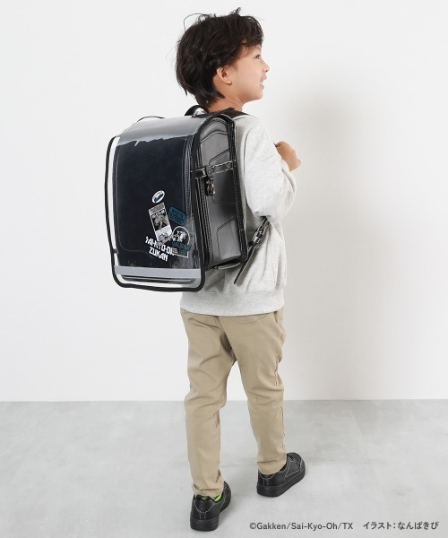 devirock（デビロック）の「最強王図鑑コラボ 透明ランドセルカバー(リフレクター付き)（ランドセル・キッズ・パープル系/グレー系・ONE SIZE）」の3枚目の写真