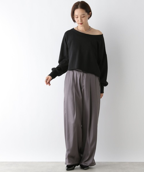 LEPSIM(レプシィム)の「オフショルショートスウェット 134420(スウェット・レディース・グレー/ブラック・FREE)」の5枚目の写真