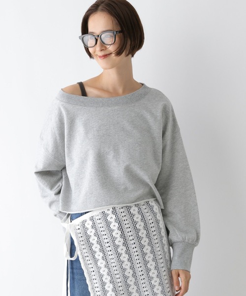 LEPSIM(レプシィム)の「オフショルショートスウェット 134420(スウェット・レディース・グレー/ブラック・FREE)」の7枚目の写真