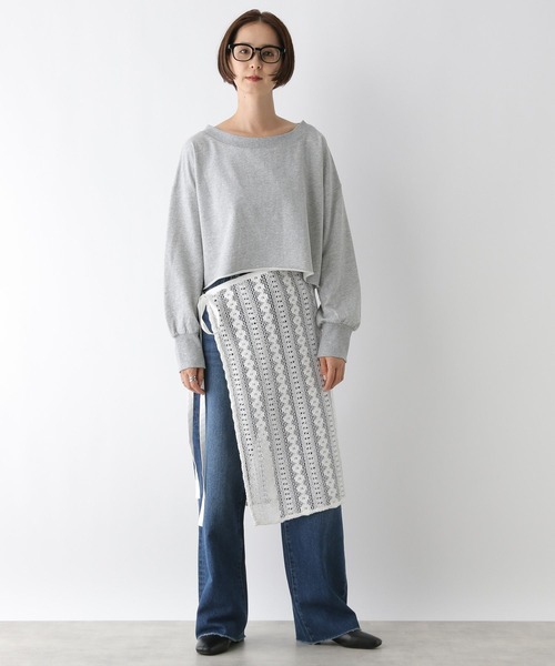 LEPSIM(レプシィム)の「オフショルショートスウェット 134420(スウェット・レディース・グレー/ブラック・FREE)」の10枚目の写真