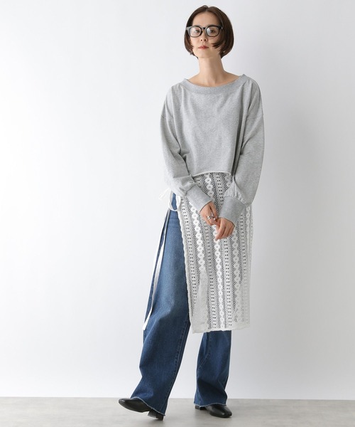 LEPSIM(レプシィム)の「オフショルショートスウェット 134420(スウェット・レディース・グレー/ブラック・FREE)」の11枚目の写真