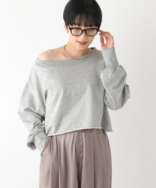 LEPSIM(レプシィム)の「オフショルショートスウェット 134420(スウェット・レディース・グレー/ブラック・FREE)」の12枚目の写真