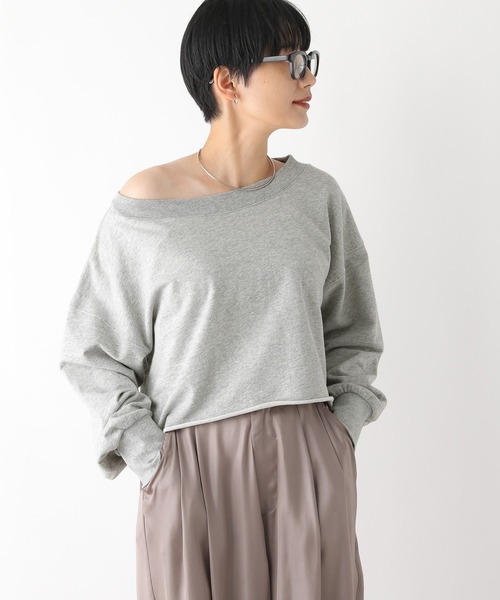 LEPSIM(レプシィム)の「オフショルショートスウェット 134420(スウェット・レディース・グレー/ブラック・FREE)」の13枚目の写真