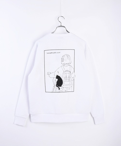 WESTSEA（ウエストシー）の「TASOGARE GIRL & CAT ストレッチ裏起毛トレーナー（スウェット・メンズ・ブラック/ネイビー/ホワイト/グレイッシュベージュ・L/M）」の17枚目の写真